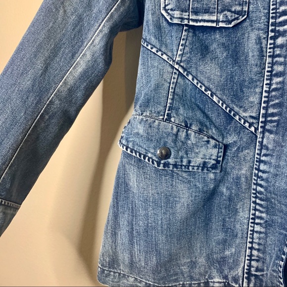 Sam Edelman Oversized Acid Wash Jean Jacket XS - Picture 6 of 7